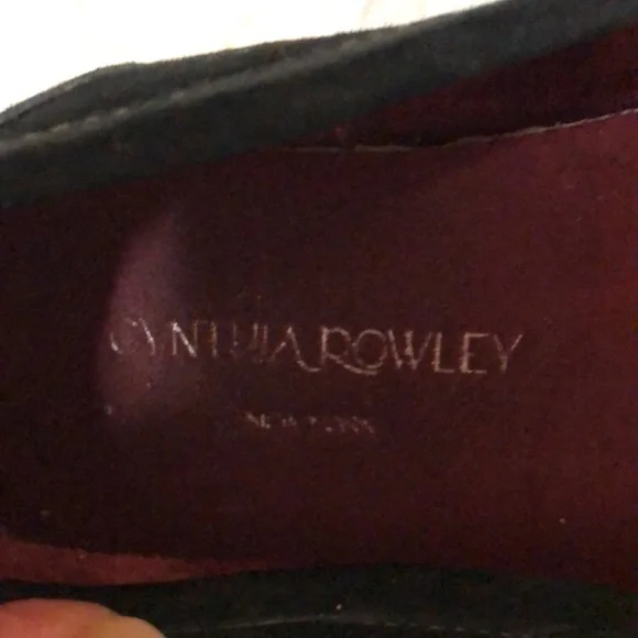 CYNTHIA ROWLEY BLACK SUEDE LOAFERS - Picture 2 of 5